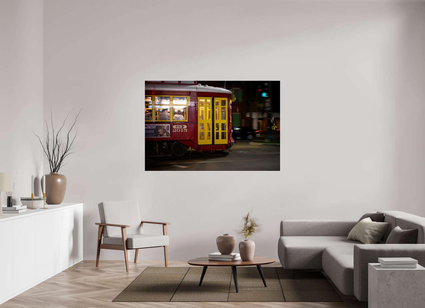66 x 44″, metallic New Orleans Street Car