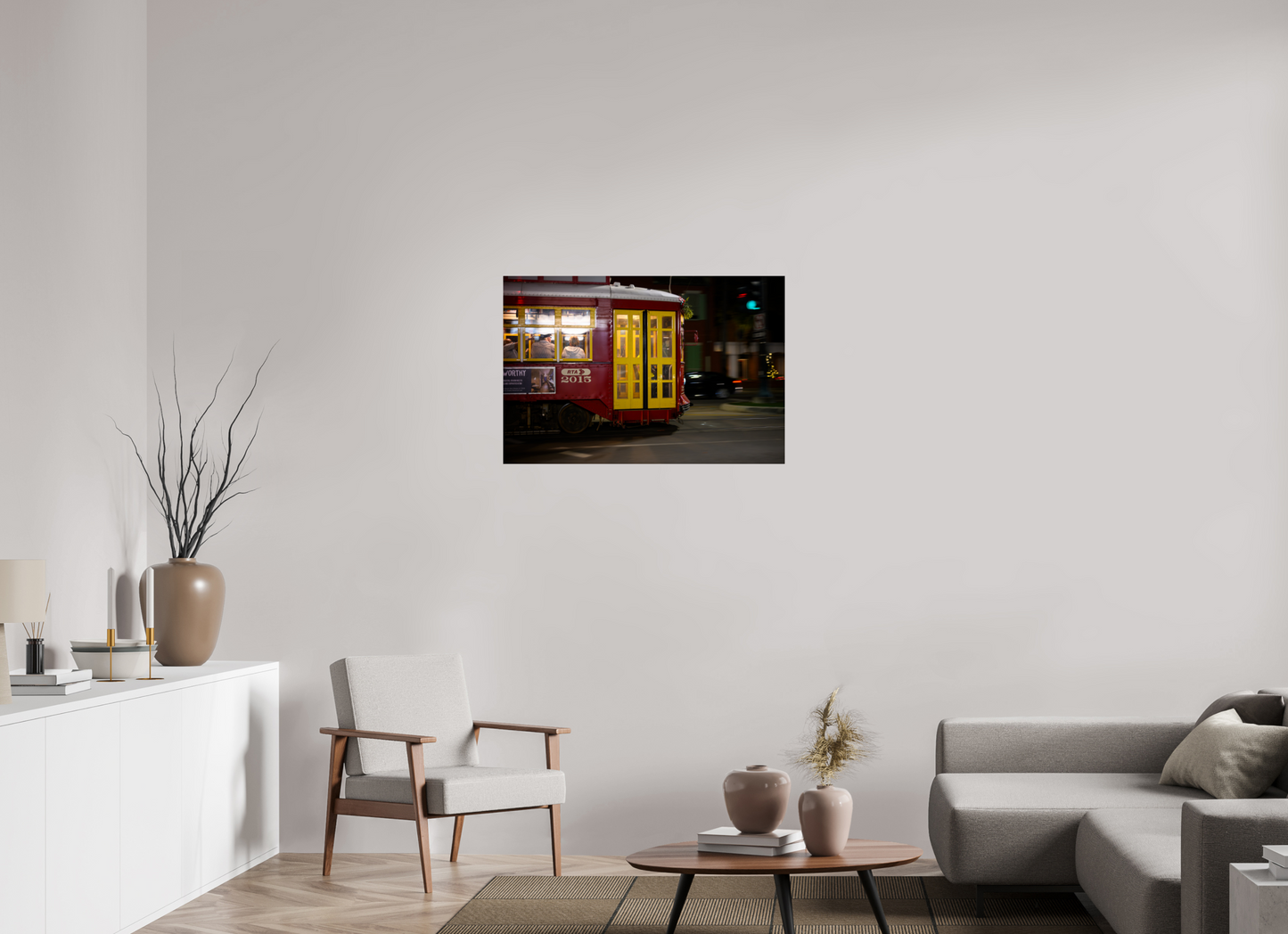 36 x 24″, metallic New Orleans Street Car