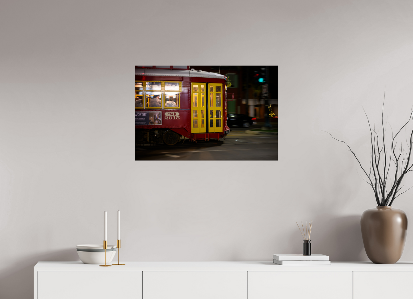 30 x 20″, Photo Print Under Acrylic Glass New Orleans Street Car