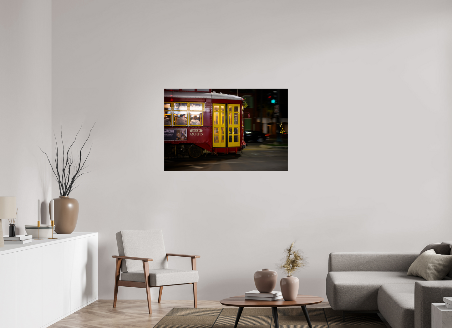 45 x 30″, metallic New Orleans Street Car